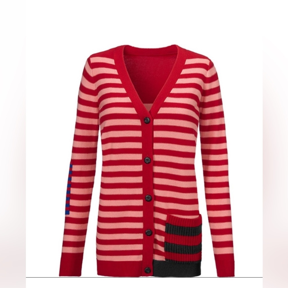Cabi Red, Pink and Navy Cardigan